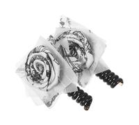 CLISPEED 2 piezas Coleteros Espirales Estilo Chino con Diseño Nudo Mil Caracteres y Tinta Oriental Accesorios de Trenzas Burbuja para Mujeres y Niñas Bandas Elásticas para Peinados