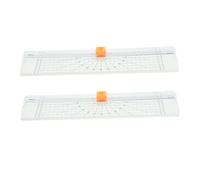 CLISPEED 2 Piezas Cortadora Portátil con Regla Plegable Herramienta de Corte Precisa para Scrapbooking Fotos Etiquetas y Manualidades Casa y Oficina Color Blanco