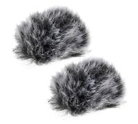 CLISPEED 2 piezas Cubierta Protectora para Micrófono de Solapa Filtro Antiviento Peludo de Reducción de Ruido para Grabación y Transmisión Interiores y Exteriores Accesorios para Micrófono