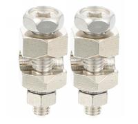 CLISPEED 2 piezas de acoplamiento fotovoltaico de panel solar de acoplamiento de tierra de cobre chapado en estañado, diseño robusto que penetra la capa anodizada, diámetro del agujero de instalación