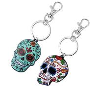 CLISPEED 2 Piezas Llavero Calavera Joyas De Acero Inoxidable Para Mujer Llavero De Cabeza Calavera Halloween Llaveros Para Mujer Mexicano Metal Perder México Universal