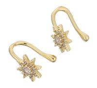 CLISPEED 2 Piezas Nose Cuff U-Shape Star Design Faux Nose Piercings Lightweight Non-Piercing Jewelry For Women Festival Costume Accessory