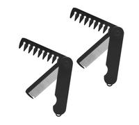 CLISPEED 2 Piezas Peines Plegables de Viaje Peines de Dientes Anchos Negros Compactos Herramientas Portátiles para Cuidado y del Cabello Perfectos para y