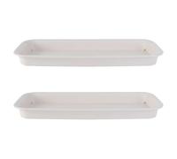CLISPEED 2 Piezas Platillo Rectangular de Plástico para Plantas Bandejas para Macetas, Fácil de Limpiar y Circulación de Aire Mejorada, Adecuado para Interiores y Balcones