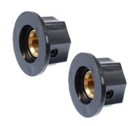 CLISPEED 2 pomos de control de tono de plástico negro para guitarra eléctrica y sintetizador, tapas de potenciómetro de control manual con mano de obra fina, tamaño mediano de 24 mm con tornillos para