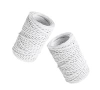 CLISPEED 2 Rollos de Alambre Floral Rústico de 50 M y 1 MM de Grosor Hilo para Ramos y Atar Flores Alambre para Guirnaldas y Manualidades Color Blanco Adecuado para Floristería y