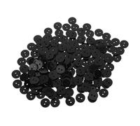 CLISPEED 200 Piezas Botones Negros Redondos Botones de Plástico para Coser y Manualidades Accesorios de Costura para Ropa y Decoración Compacto y Ligero para Proyectos de Bricolaje