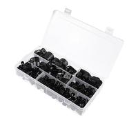 CLISPEED 200 piezas Unidades Clips de Cable R Tipo de Nylon Negro Abrazaderas Resistentes y Reutilizables para Organización de Cables y Gestión de Hogar y Oficina
