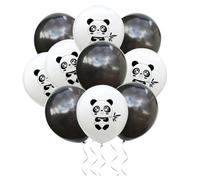 CLISPEED 20piezas Latex Balloons Cartoon Panda Party Decor Balloons con Diseño Panda Bambú Globos Negros para Fiesta Infantil o Temática Animal