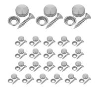 CLISPEED 24 Juegos Tapones de Tornillos Decorativos de Acero Inoxidable 304 de 14 Mm con Instalación Fácil para Espejos y Tapicería en Hogar y Oficina Color Plata