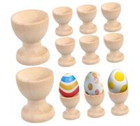 CLISPEED 24 Piezas Bandeja de Huevos de Madera Expositor de Huevos Etiquetas huevera para mostrador pequeño Comida Taza Soporte de exhibición del sostenedor del Huevo hueveras para