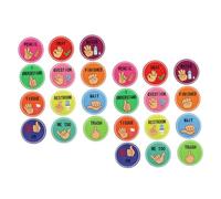 CLISPEED 24 Piezas Pósteres de de Mano para Aula Diseño para Decoración de Tableros de Anuncios de Comunicación No Verbal para Educadores y Estudiantes Kindergarten