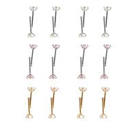 CLISPEED 24piezas Anillos Nariz de Circonita Joyería para Mujer Forma de Hueso Gemas Blancos Rosas y Violetas para Uso Diario