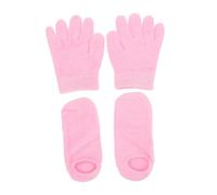 CLISPEED 2pares Guantes Hidratantes y Calcetines Gel Reutilizables Para Manos y Pies Secos Spa Suave Para Mujeres y Hombres Cuidado Hidratante y Suavizante Pareja Rosa