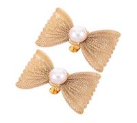 CLISPEED 2piezas Hebillas De Zapatos Con Forma De Lazo De Perla Desmontables Accesorios Para Tacones Altos Para Zapatos De Novia