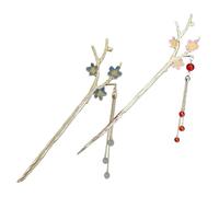 CLISPEED 2piezas Horquilla De Flor De Ciruelo De Metal Palillos Pelo Forma De Flor Accesorios Chinos Pelo Tocado Para Fiestas y Eventos De Hanfu