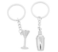 CLISPEED 2piezas Llavero Creativo de Forma de Copa y Coctelera Colgante Decorativo Resistente para Organizar Llaves o Accesorios de Bolso para Amantes de Cócteles y Fiestas