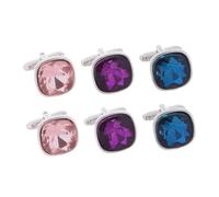 CLISPEED 3 pares Gemelos de Camisa para Hombre con Cristales de para Esmoquin Diseño y Elegante Accesorio Duradero para Traje y Camisa