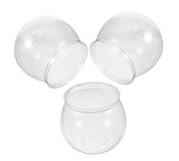 CLISPEED 3 Piezas Acuario de Plástico Transparente para Oficina y Pecera Redonda Pequeña para Decoración y