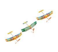 CLISPEED 3 Piezas Aviones Planeadores de Goma Divertidos Juguetes Infantiles con Motor de Banda Elástica de Avión Biplano