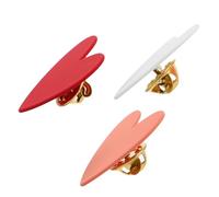 CLISPEED 3 Piezas Broche de Solapa Forma de Corazón Rojo, Aleación de Zinc Resistente a Golpes y Esmalte Vivo, Elegante Accesorio Vintage para Sweaters en Fiesta de San Valentín