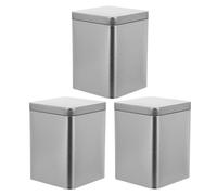 CLISPEED 3 Piezas Caja Metálica de Almacenamiento Unidades Mini Envase Plateado con Tapa Contenedores Portátiles Multiusos para Tienda y Hogar Cajas Decorativas Resistentes para Envoltorio