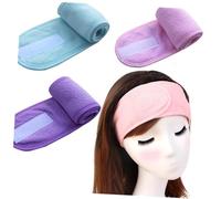 CLISPEED 3 piezas Diademas de Spa para Ducha Conjunto Cinta Absorbente de Sudor Accesorios para Cuidado Facial para Lavado de Cara y Aplicación de Máscaras Blanco Gris Rosa