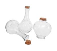 CLISPEED 3 Piezas Frascos de Arena con Tapa de Corcho Botellas de Vidrio Vacías Forma de Corazón para Ceremonia de de Boda Decoración para Aniversario y Detalles para Fiesta Nupcial