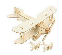 CLISPEED 3 Piezas Voladores DIY Aviones de Madera Pintar y Decorar Actividades y Decorativas Beige