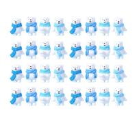 CLISPEED 32 Figuras de Oso Polar Miniatura de Resina con Bufanda 4 Estilos A B C y D 32 Piezas Decoración para Micropaisaje Casa de Muñecas Escritorio y Maceta de Bonsái