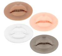CLISPEED 3D Labios Falsos de Silicona para Práctica de 4 Piezas Suave y Elástica para Principiantes Accesorios de Maquillaje Práctica de