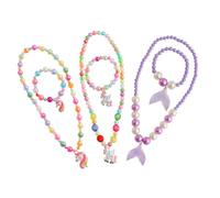 CLISPEED 3juegos Pulsera De Cuentas Para Conjunto De Joyería Para Niñas Collares y Pulseras Decoración Para Obsequio Para Niñas Jardín De Infancia
