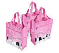 CLISPEED 3piezas Bolsa De Hombro Mujer Diseño Teclado Piano Unidades No Tejida Reutilizable para Compras Profesor