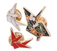 CLISPEED 3piezas Broche De Grullas De Aleación Creativa Broche De Grulla Divertido Accesorio Pecho