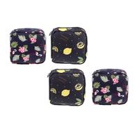 CLISPEED 4 Bolsas para Compresas Higiénicas de Viaje Bolsitas Multiusos para Toallas Sanitarias Tamaño Pequeño Colores Limón y Rosa Bolsa Ligera y Compacta para Uso Escolar y Diario