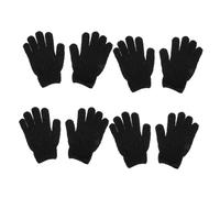 CLISPEED 4 Guantes Exfoliantes de Baño de Limpieza Profunda de Muerta Guantes de Ducha para Exfoliación y Cuidado Corporal Color Negro