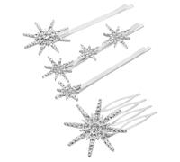 CLISPEED 4 Horquillas Pelo y Fácil de Usar Gemas de Imitación con Diseño de Figura Decoración Brillante Accesorios para Cabello Mujer y Niña para Fiestas y Banquetes
