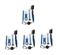 CLISPEED 4 Juegos De Limpieza De Golf Juego De Acero Inoxidable Limpiador De Ranuras Suministros De Golf Con Gancho Marca De Bola De Aleación De Aluminio