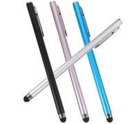 CLISPEED 4 lápices capacitivos universales para pantalla electrónica, diseño moderno, alta sensibilidad, fuerte compatibilidad para teléfono y tableta en la vida cotidiana, negro, plateado, rosa, azul