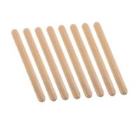 CLISPEED 4 Pares Claves de Madera Natural Instrumento Percusión Orff Educativo para Desarrollo Ritmo Musical Aula