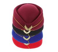 CLISPEED 4 Piezas Air Hostess Beret Lightweight Stewardess Flight Attendant Hats In For Cosplay Stage Performance Party And Themed Uniform Occasions