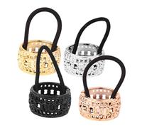 CLISPEED 4 Piezas Banda Cabello Elástica Coletero Para Cabello Grueso Unidades De Gomas Pelo Accesorio Para Peinar El Pelo Para Coleta