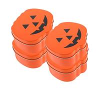 CLISPEED 4 Piezas Caja de Almacenamiento de Halloween Forma de Calabaza Latas de Chapa con Tapa Contenedor Seguro para Dulces y Recuerdos para Fiestas y Regalos