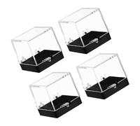 CLISPEED 4 piezas Caja de Exhibición para Colecciones de Minerales y Piedras Transparente Resistente con Sistema de Etiquetado Único para Fácil Identificación Almacenamiento Versátil para