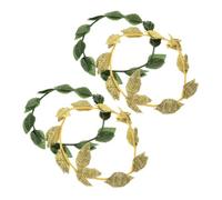 CLISPEED 4 Piezas de Diadema Dorada y Verde para Cosplay y Bodas Bohemias Tocado Ninfal para Fiestas y Festivales de