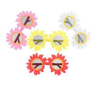 CLISPEED 4 piezas Gafas de Sol Divertidas de Girasol Accesorios para Fiestas Hawaii Props de Fotografía para Playa y Baile Colores Rojo Amarillo Blanco Rosa