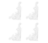 CLISPEED 4 Piezas Molduras Esquinas Techo Europeas Aplicaciones Decorativas Barrocas Detalle Falsa Resistente y Ligero para Salón y Dormitorio