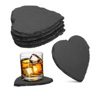 CLISPEED 4 Piezas Posavasos Forma de Corazón de Piedra para Bebidas y Copas de Vino Antideslizantes y Protectores para Superficies de Mesa