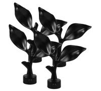 CLISPEED 4 Piezas Remates de Barra para Cortinas de Forja Decorativas Hierro Negro Mate con Diseño de Accesorios para Varillas de Fáciles de Instalar y Reemplazar sin Tornillos para