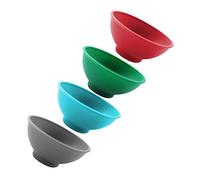 CLISPEED 4 piezas Tazones de Silicona para Condimentos Bowls Pequeños para Salsa Sal Vinagre y Aperitivos Utensilios de Cocina Rojo Verde Azul y Gris